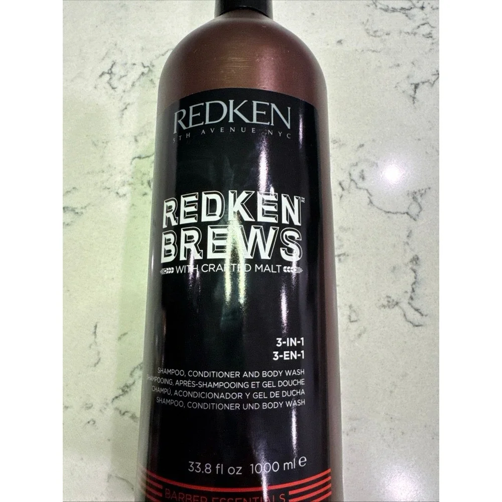 Redken Brews 3-in-1 Shampoo Conditioner Set 33.8 oz (1000ml) Brand New Sealed